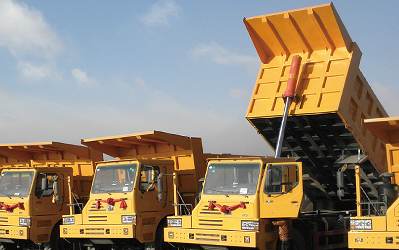 XCMG Dump Trucks at a Coal Min...